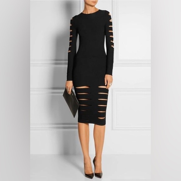 Cushnie Et Ochs Ribbed Cut Out Skirt Small